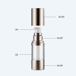 Best Value Classical 30ml Aluminum Collar Plastic Airless Bottle For Day Cream Transparent Bottle For Lotion - 图片 2
