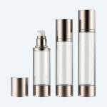 China Manufacture Selling Boston Round Transparent Airless Pump Bottle 80ml 100ml 120ml Frosted Cosmetic Bottle