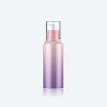 Factory Direct Price 120ml  Lotion Cosmetics Press PET Bottle Clear Cap Pump Plastic Bottle Purple Gradient Design