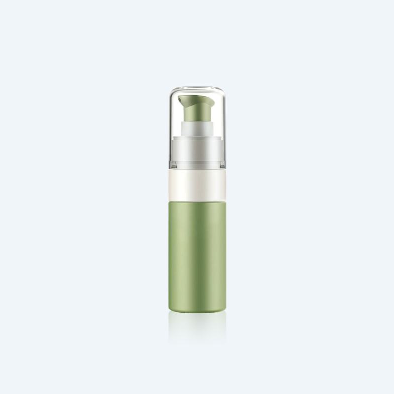 20B1-0080 30ml Round PET Liquid Plastic Cosmetic Bottle Pump Skin Care Serum Face Cream Lotion Shampoo Packaging Small Size With Cap - 图片 1