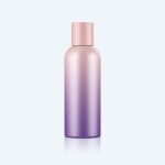 Wholesale Empty 240ml Round Skincare Toner Bottle Purple Gradient Design Lotion Plastic PET Shampoo Bottles Cosmetics Bottle with Top Cap