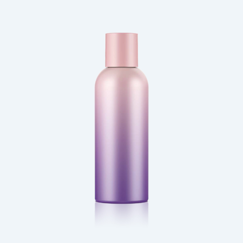 22B1-0240 Wholesale Empty 240ml Round Skincare Toner Bottle Purple Gradient Design Lotion Plastic PET Shampoo Bottles Cosmetics Bottle with Top Cap - 图片 1