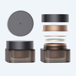 50g方形棕色亚克力面霜瓶 圆盖方底面霜罐 化妆品分装空瓶