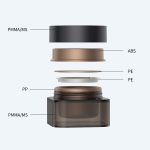 50g方形棕色亚克力面霜瓶 圆盖方底面霜罐 化妆品分装空瓶 - 图片 2