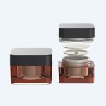 30G 50G Cream Jar Plastic Mini Transparent Double Wall Square Cosmetic sample Container with Lids