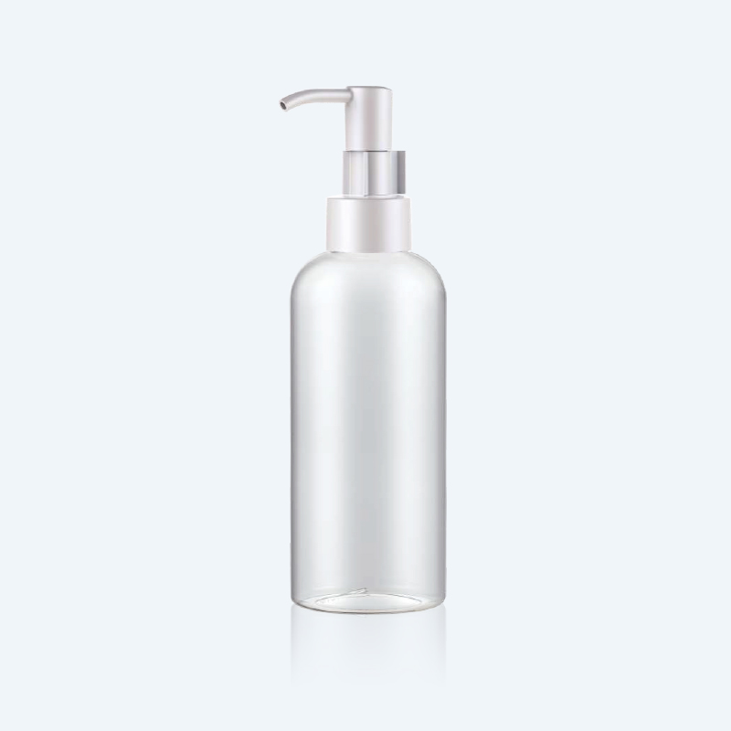 24B2-0250 250ml PET Plastic Bottle in White Pump Nozzle with Lock Flip Cap Cosmetic Shampoo Dispenser - 图片 1