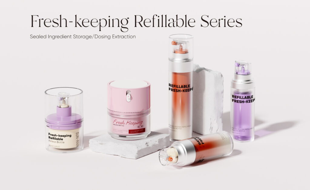 Fresh-keeping refillable series cosmetic packaging