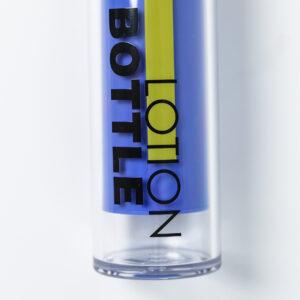 Bottom view of All Plastic Airless Bottle with Calcium Carbonate Strength and TPE Spring Design