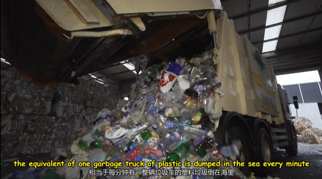 Ocean polluted by plastic waste and debris