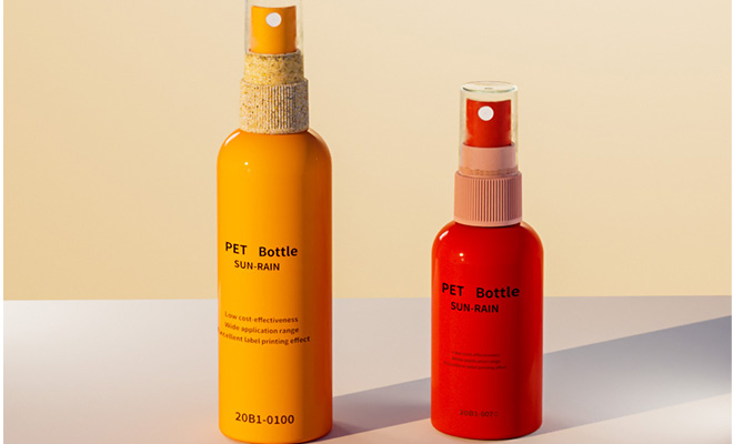 100ml PET round shoulder bottle with 20/410 spray pump and clear cap