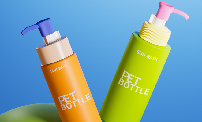 150ml and 200ml PET cylindrical bottles with 24/410 lotion pump for lotion, shampoo, body lotion and shower gel